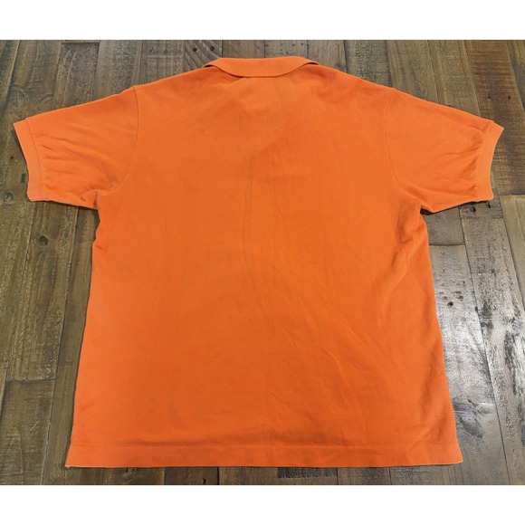 Lacoste Polo Shirt Mens Size 5 Large Orange Short Sleeve Classic Croc Cotton - Picture 9 of 9